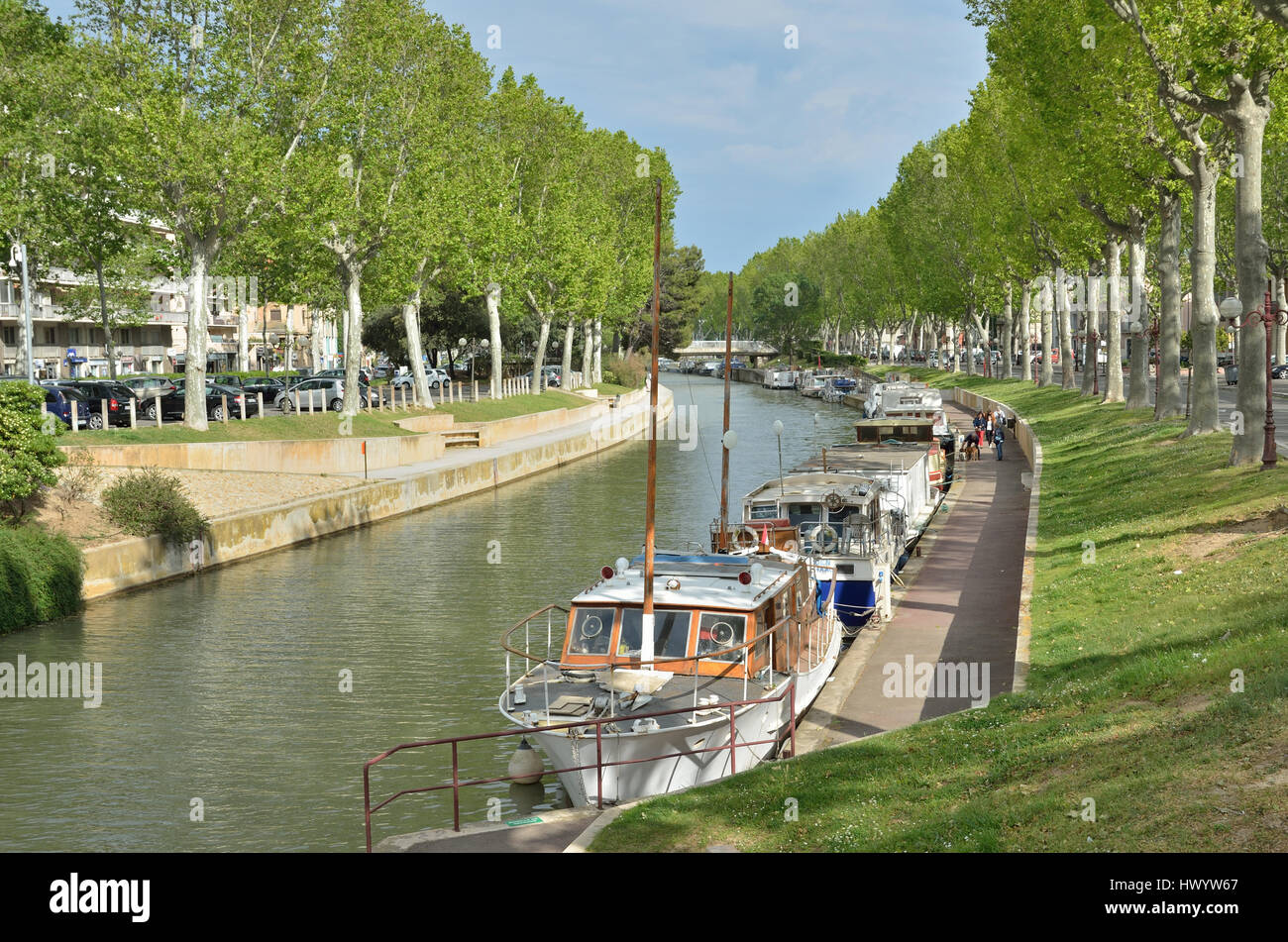Canal de la Robin à Narbonne Banque D'Images