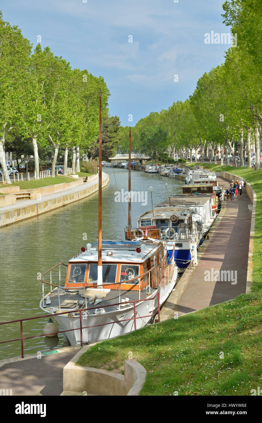 Canal de la Robin à Narbonne Banque D'Images