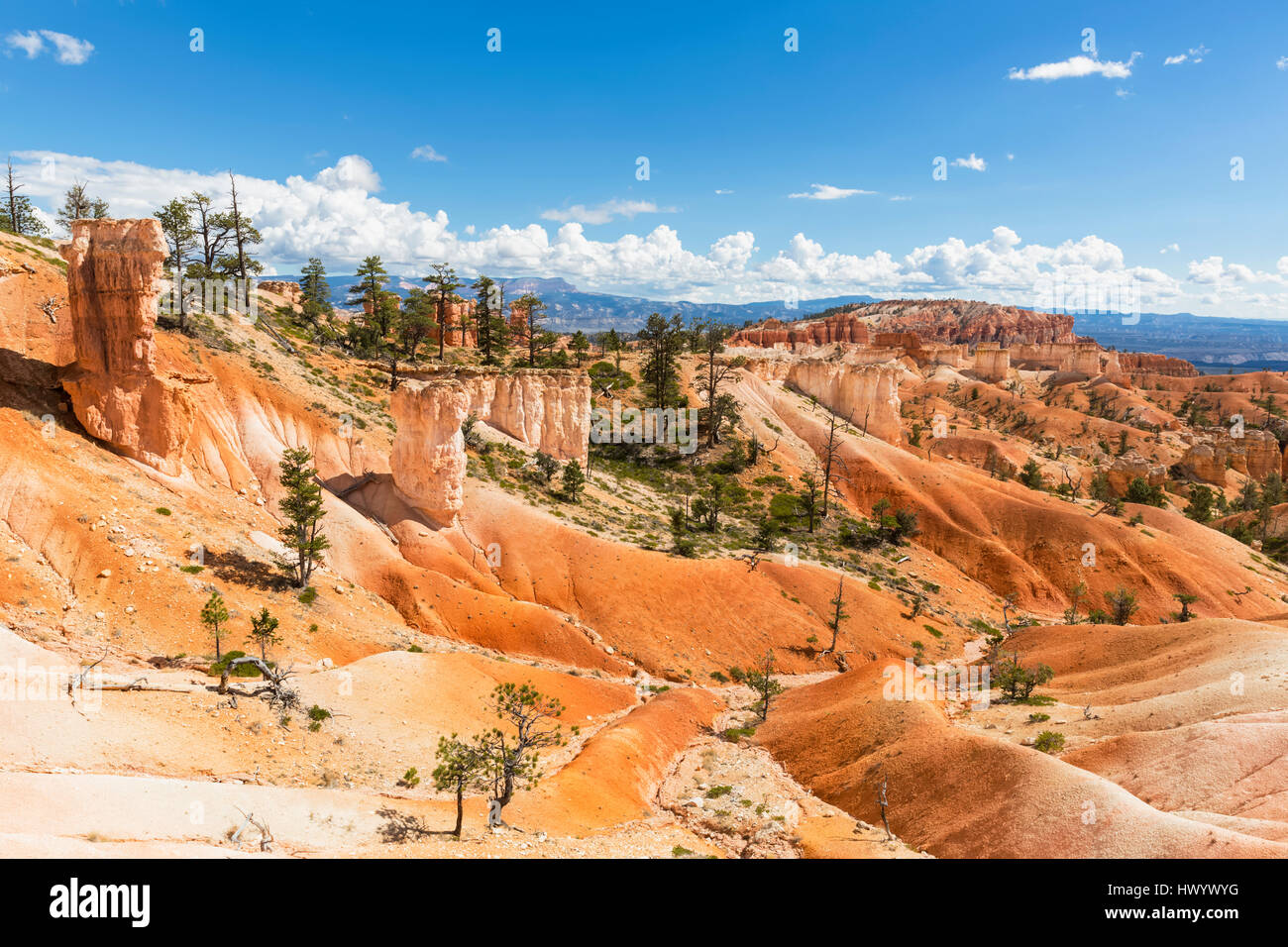 USA, Utah, le Parc National de Bryce Canyon, hoodoos vu de sentier en boucle Navajo Banque D'Images