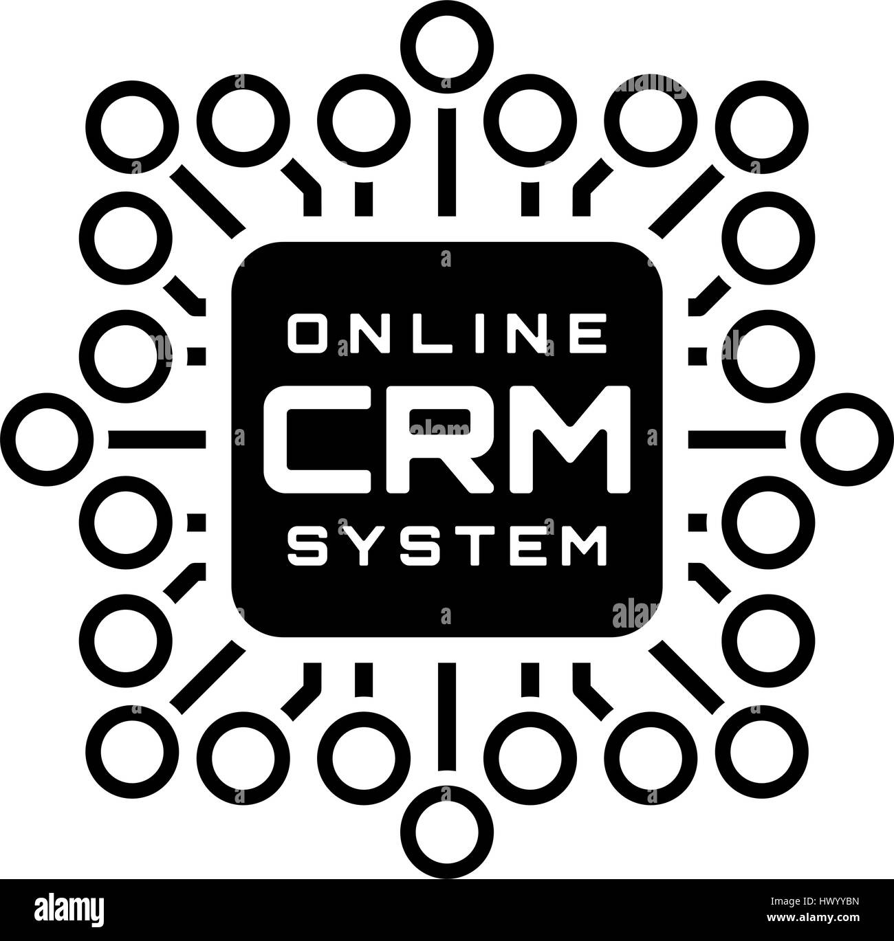 L'icône du système de CRM en ligne. Modèle plat. Illustration de Vecteur