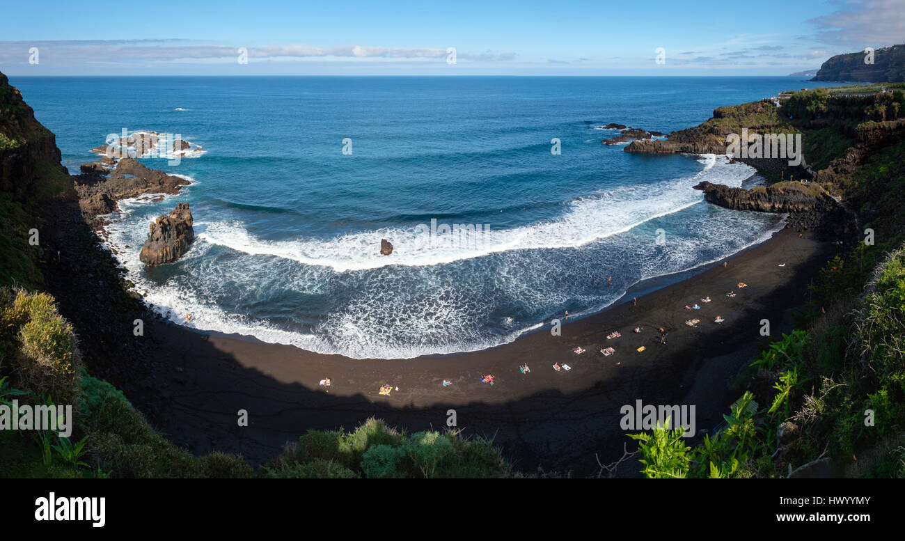 L'Espagne, Iles Canaries, Tenerife, Playa Bollullo près de Puerto de la Cruz Banque D'Images