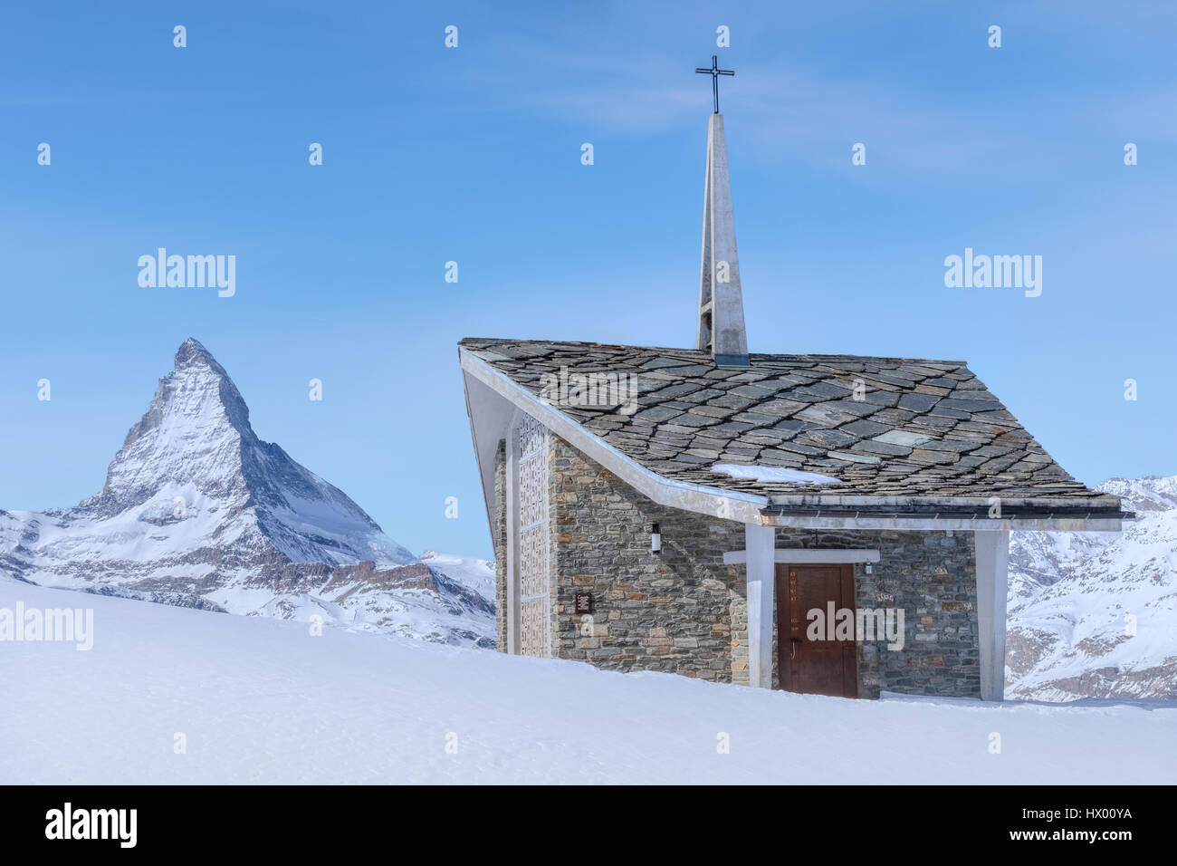 Bruder Klaus, Riffelberg Kapelle, Matterhorn, Zermatt, Gornergrat, Valais, Suisse, Europe Banque D'Images