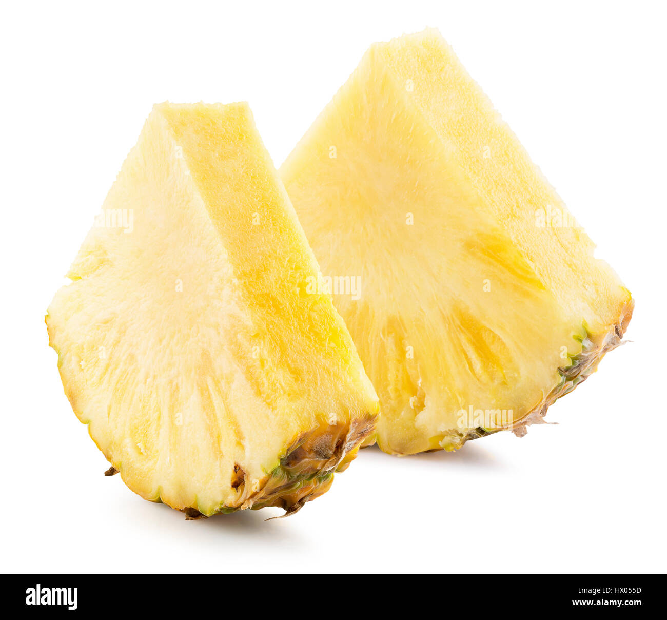 Les tranches d'ananas isolé sur le fond blanc. Banque D'Images