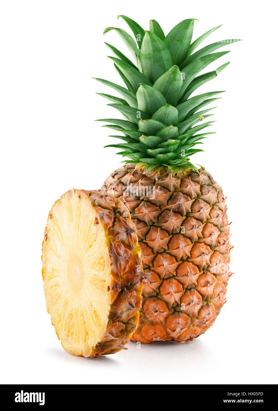 Pineapple slice isolé sur le fond blanc. Banque D'Images