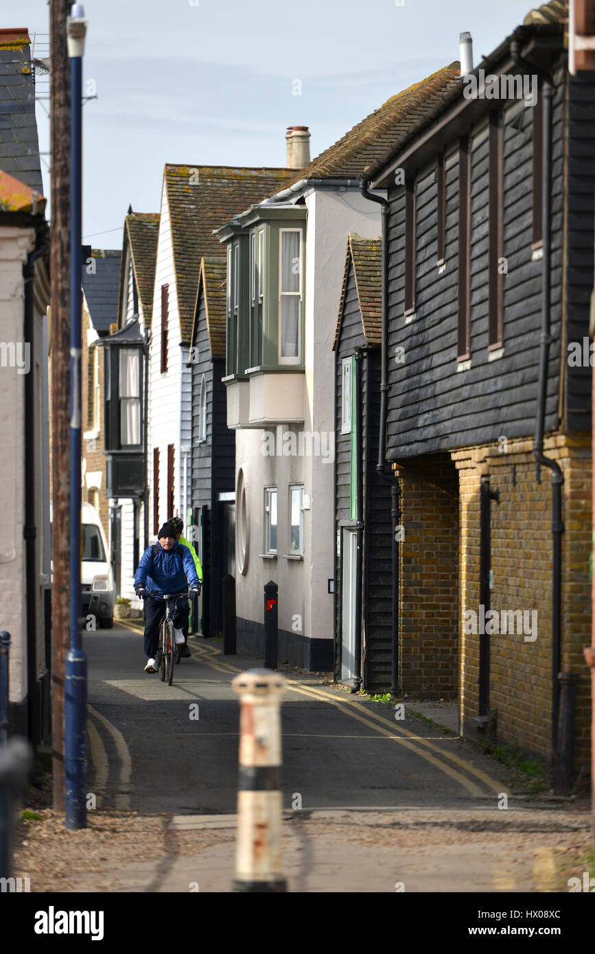 Weatherboarded bâtiments dans Whitstable, Kent. Banque D'Images