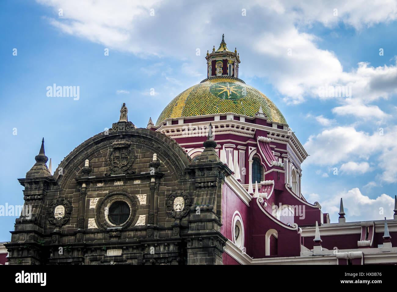 Dôme de la cathédrale de Puebla - Puebla, Mexique Banque D'Images