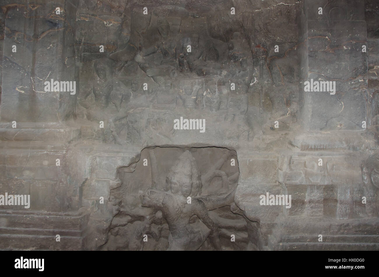 Les grottes d'Ellora près de Aurangabad, l'état de Maharashtra en Inde. Banque D'Images