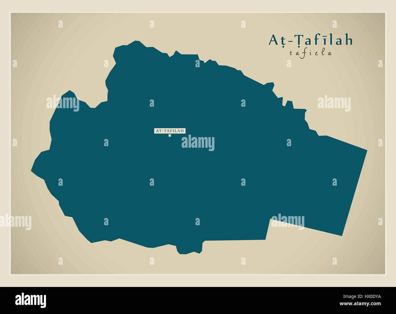 Carte moderne - At-Tafilah JO Illustration de Vecteur