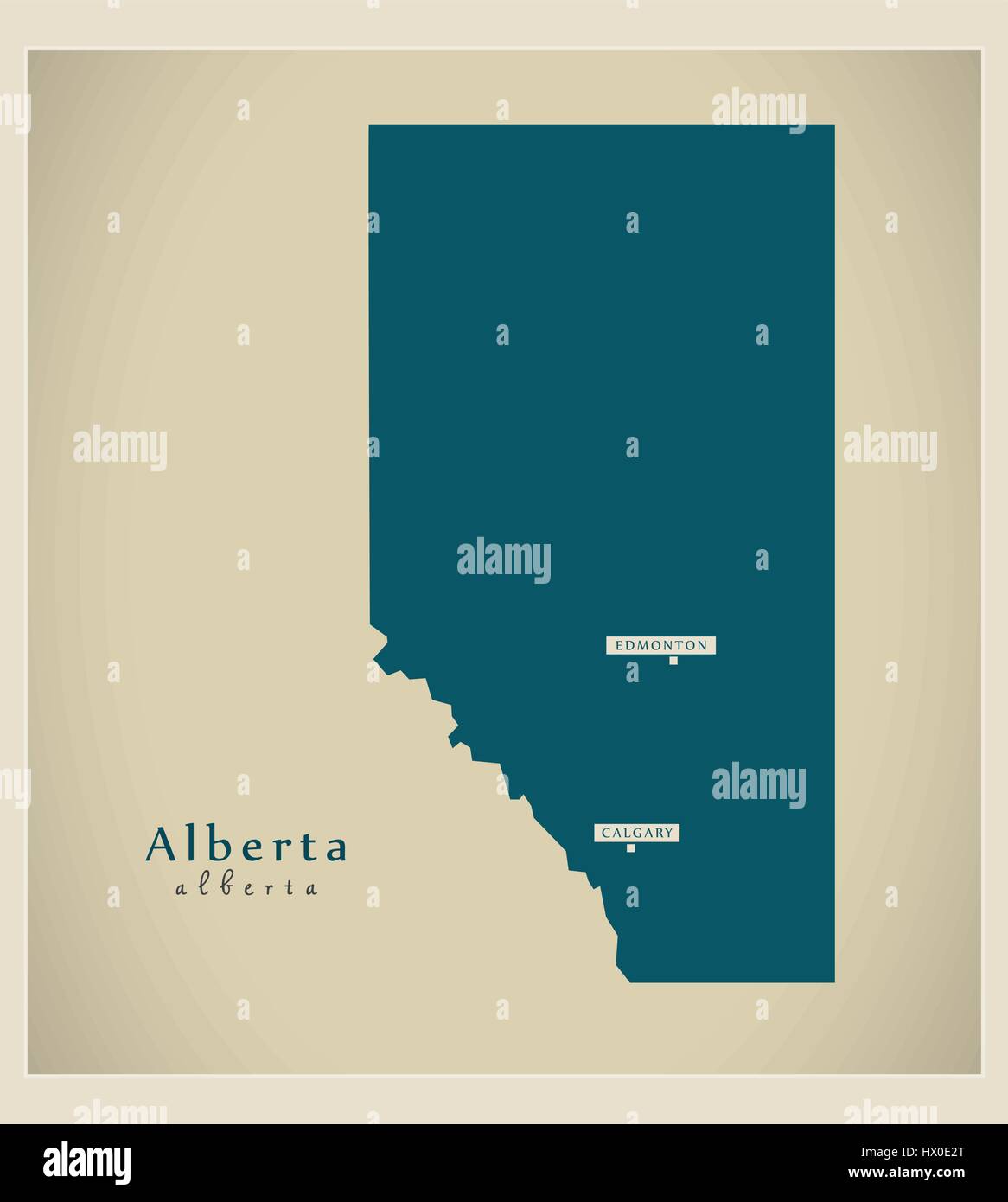 Carte moderne - Alberta CA Illustration de Vecteur