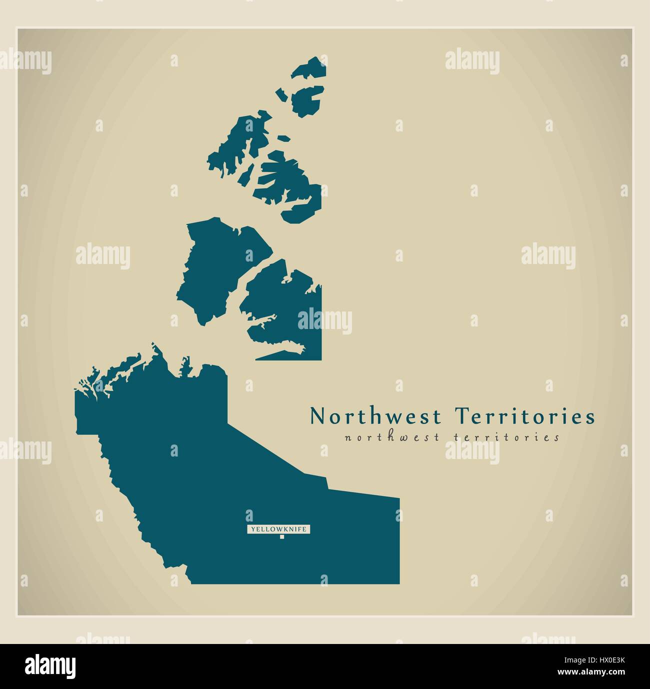 Carte moderne - Territoires du Nord-Ouest CA Illustration de Vecteur