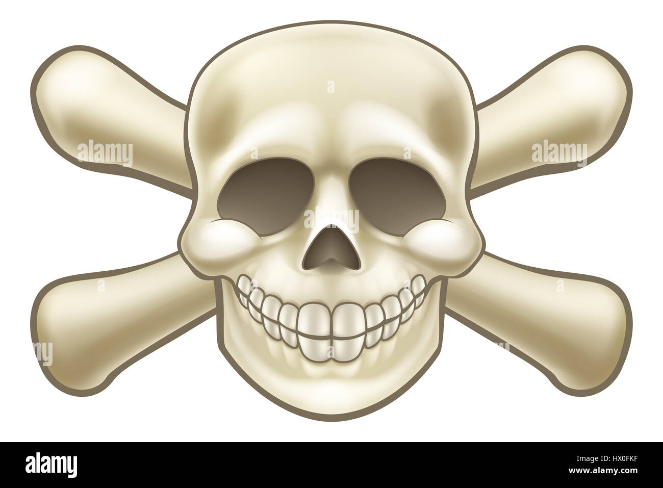 Cartoon Halloween squelette tête de mort pirate illustration Banque D'Images