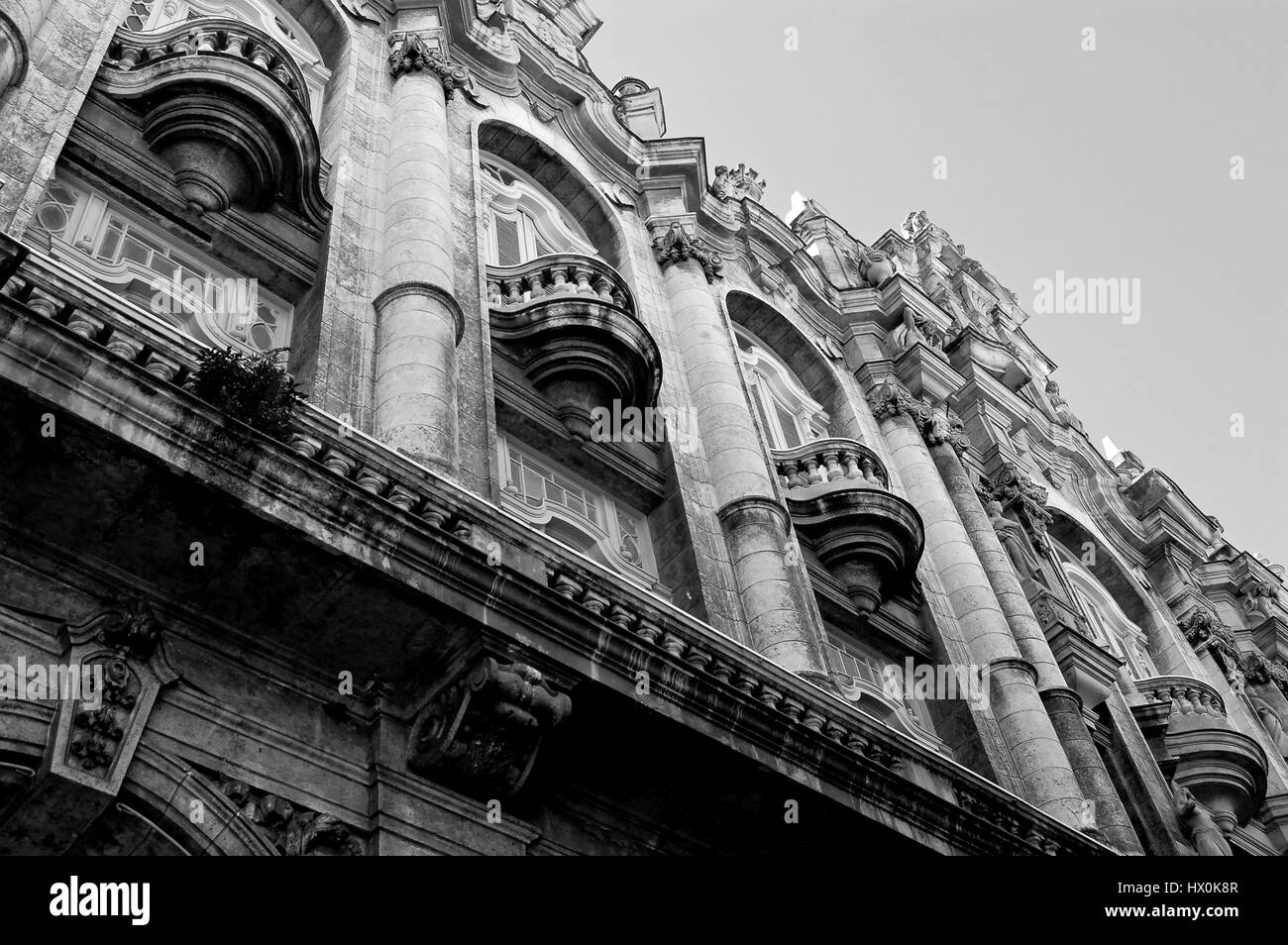Une vue de détail de la façade du Gran Teatro de la Habana, La Havane, Cuba Banque D'Images