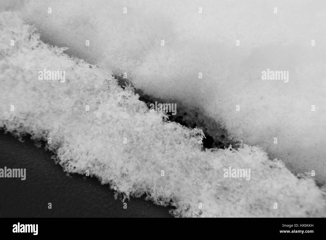 Close up de flocons en noir et blanc Banque D'Images