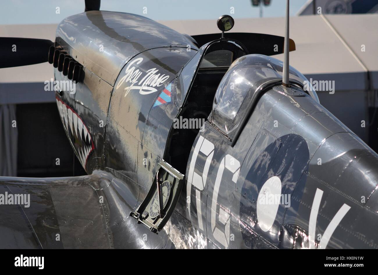 Musson Spitfire Mk VIII sur l'affichage à l'Avalon Airshow, 2017, l'Australie. Banque D'Images