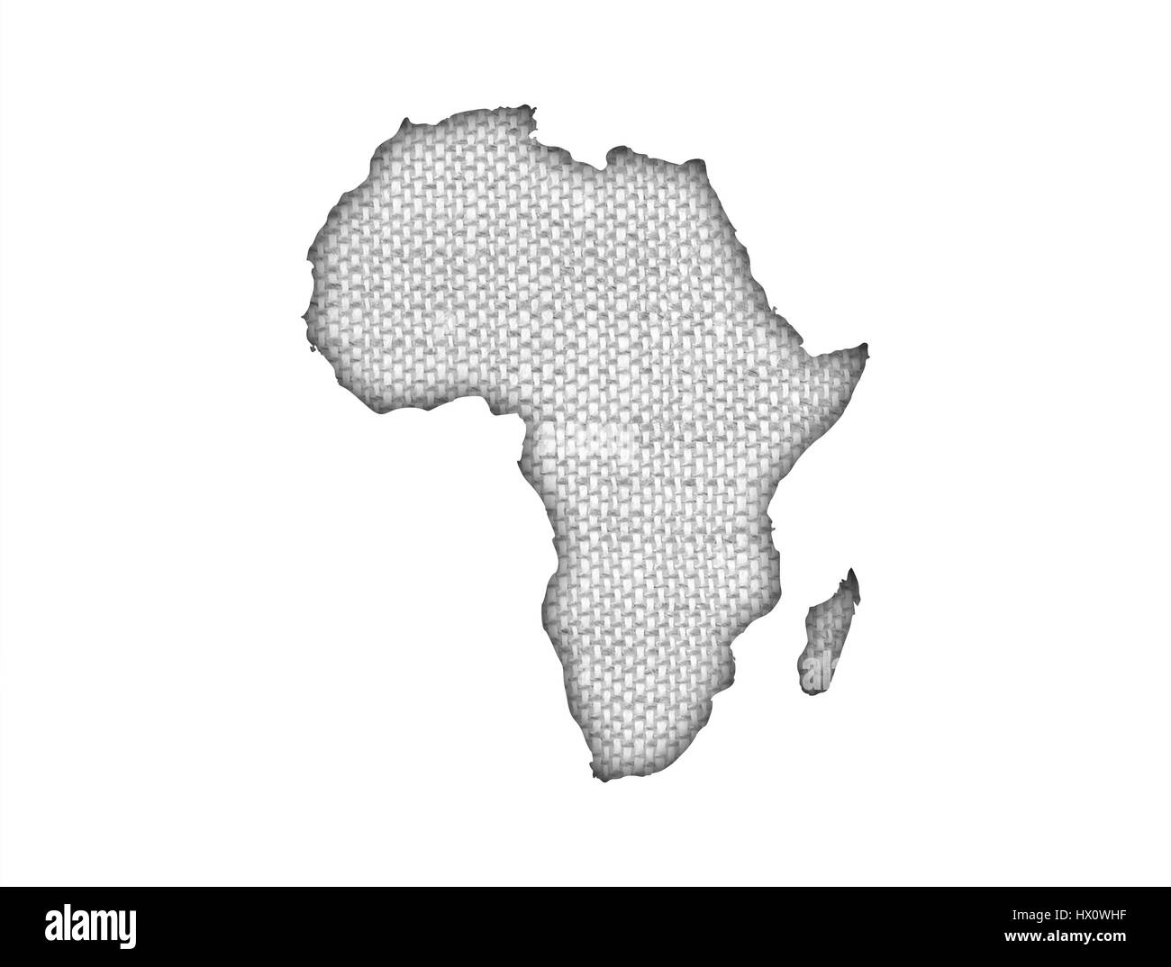 Carte de l'Afrique sur de vieux linge de maison Banque D'Images