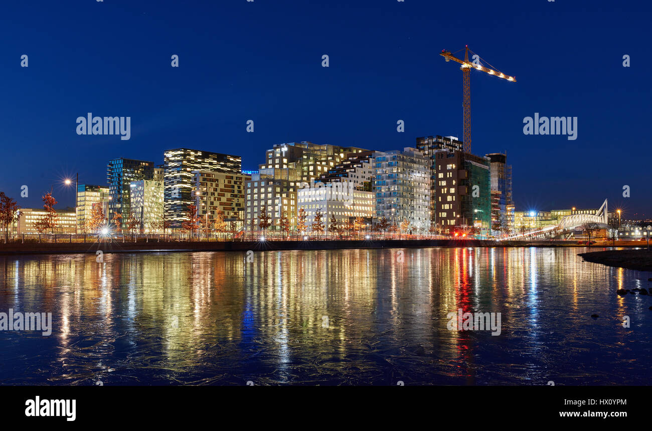 Le projet de code à barres est une section de la partie, ils affichent du Fjord VILLE réaménagement sur l'ancien quai et des terrains industriels, dans le centre d'Oslo. La zone Banque D'Images