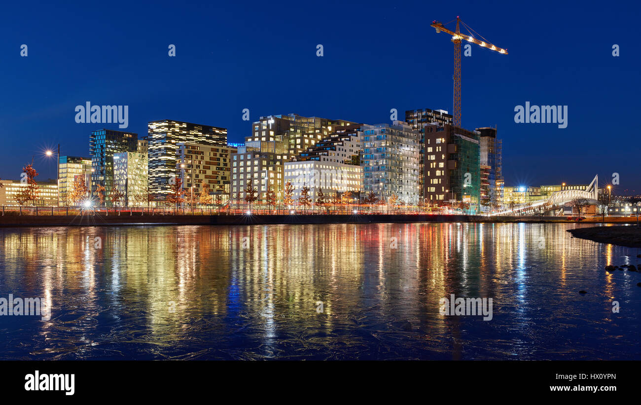 Le projet de code à barres est une section de la partie, ils affichent du Fjord VILLE réaménagement sur l'ancien quai et des terrains industriels, dans le centre d'Oslo. La zone Banque D'Images