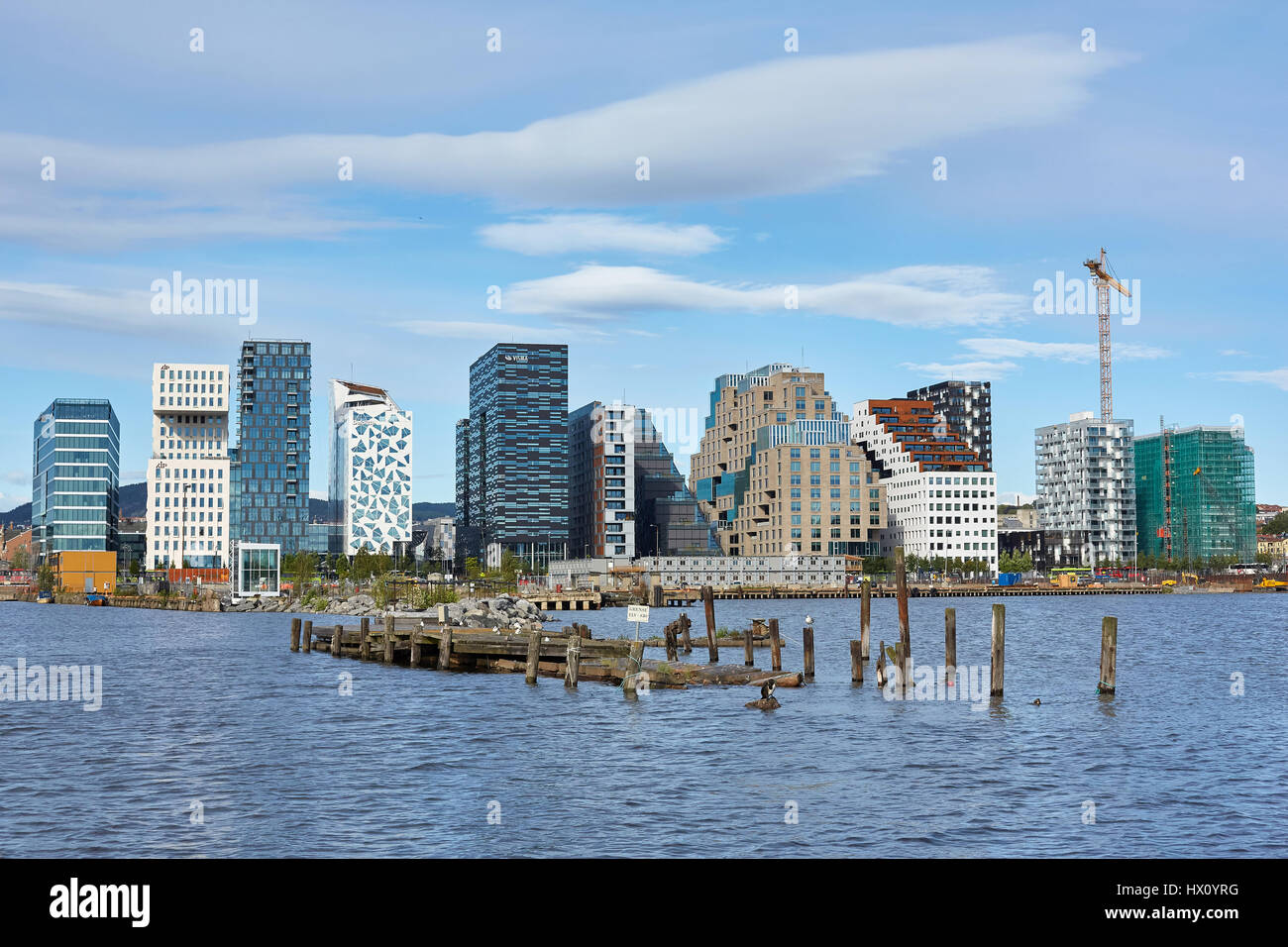 Le projet de code à barres est une section de la partie, ils affichent du Fjord VILLE réaménagement sur l'ancien quai et des terrains industriels, dans le centre d'Oslo. La zone Banque D'Images