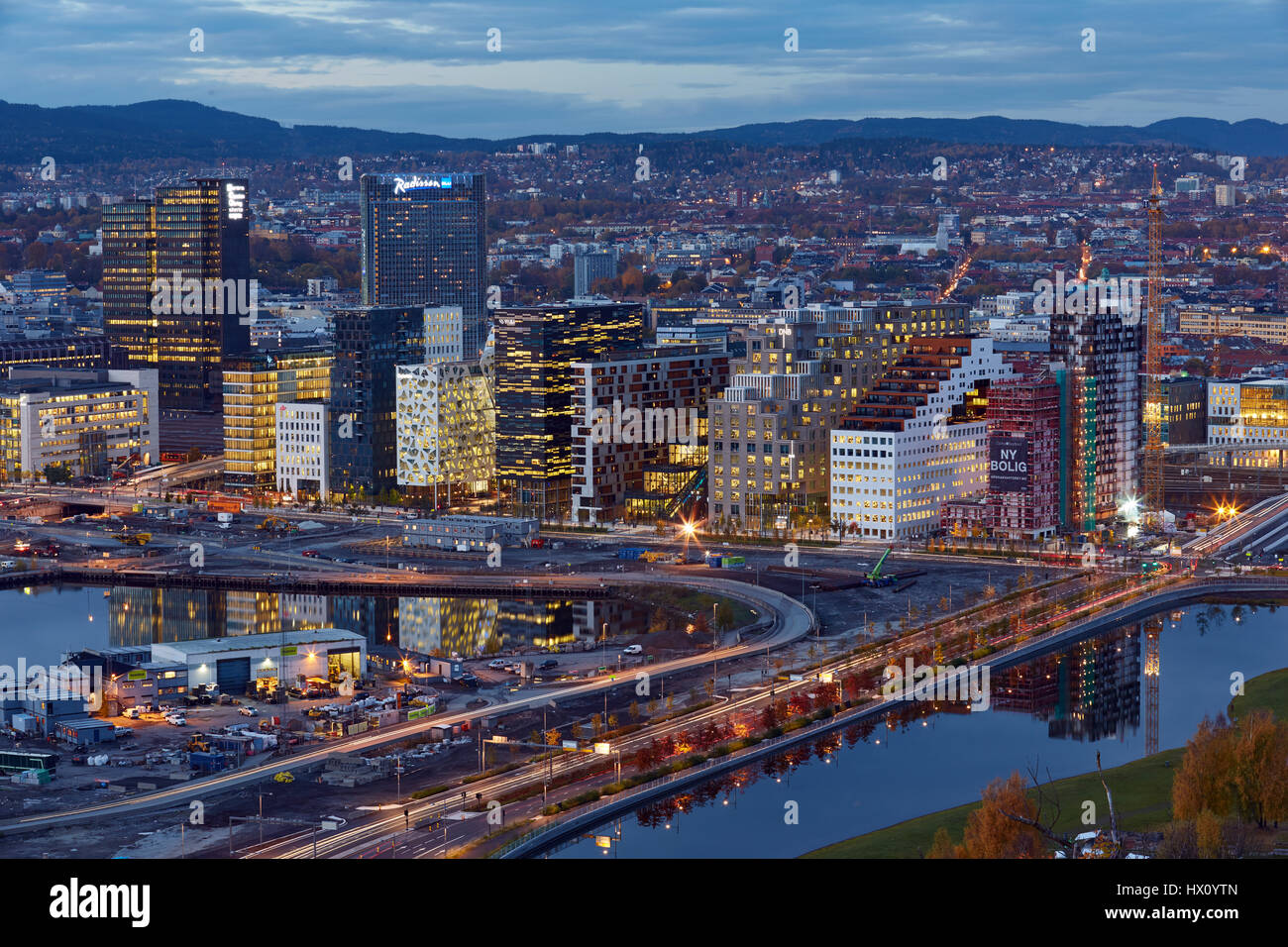 Le projet de code à barres est une section de la partie, ils affichent du Fjord VILLE réaménagement sur l'ancien quai et des terrains industriels, dans le centre d'Oslo. La zone Banque D'Images