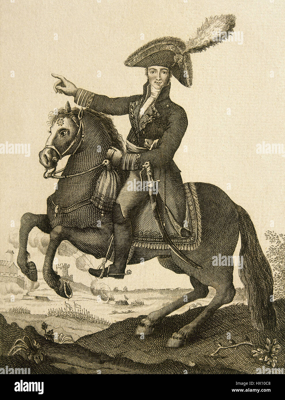 Jose Rebolledo de Palafox y Melci, duc de Saragosse (1780-1847). L'Espagnol général. Portrait. La gravure. Banque D'Images