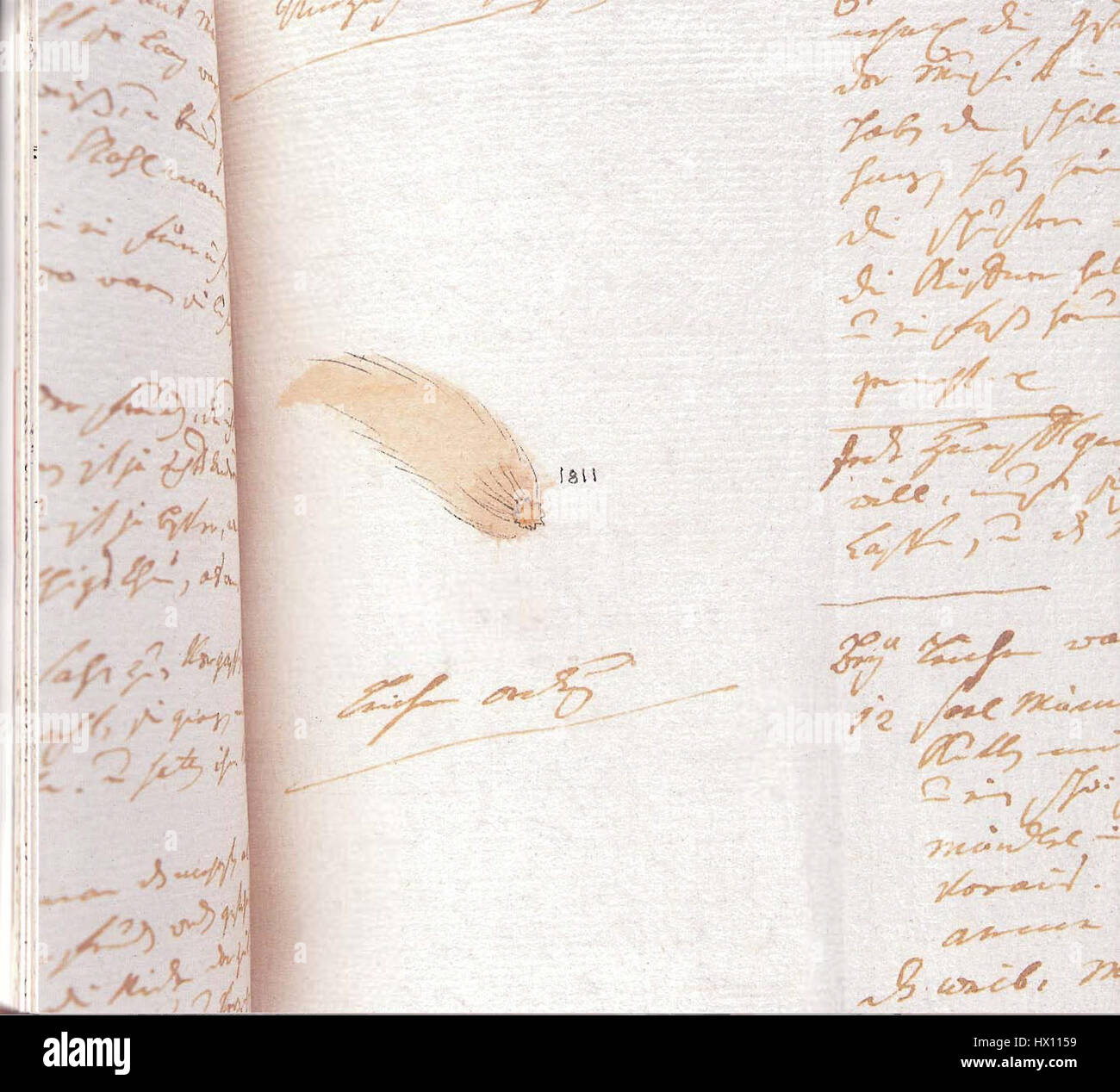 'Der Komet von 1811' fait référence à la célèbre comète qui est passée près de la Terre cette année-là. Ce fut un événement important dans l’histoire astronomique et culturelle, inspirant diverses représentations artistiques qui ont capturé son aspect dramatique et la fascination du public pour le phénomène céleste. Banque D'Images