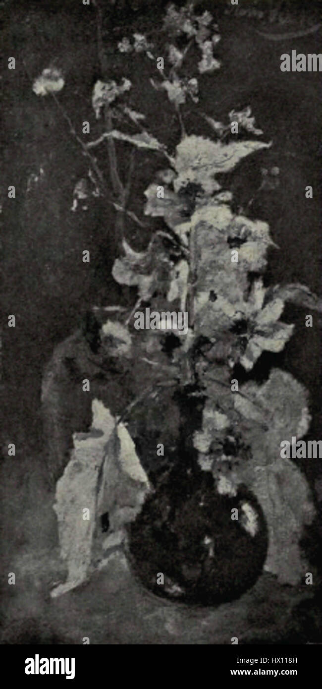 Cette peinture de Verster représente des fleurs dans le style hollandais du XIXe siècle, mettant en valeur la représentation détaillée et réaliste de sujets botaniques qui étaient au cœur de l'art floral hollandais à cette époque. Banque D'Images