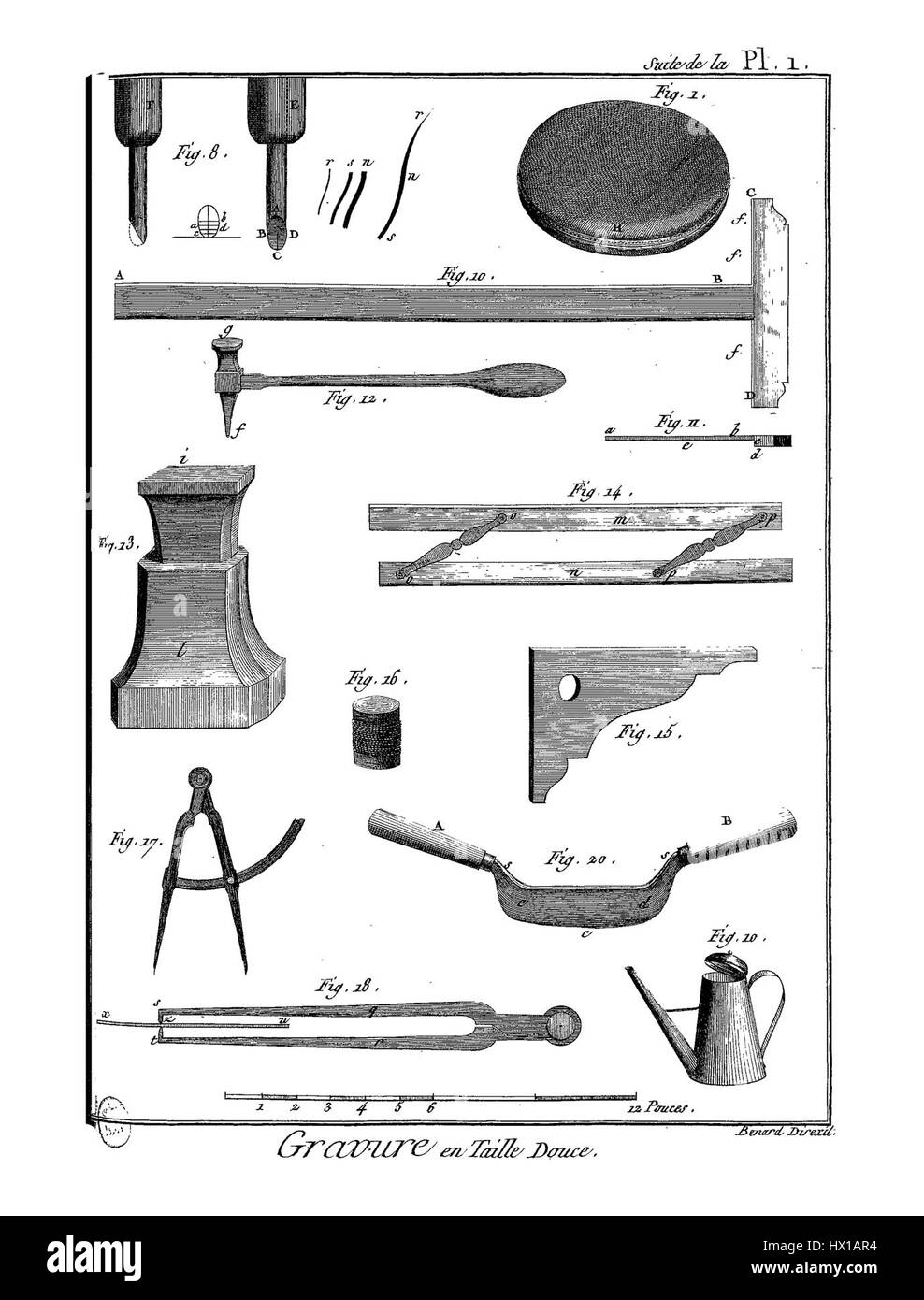 Cette œuvre d'art est une page d'un manuscrit enluminé, représentant des scènes d'art et de culture avec des dessins complexes et des couleurs vibrantes. L'œuvre illustre l'artisanat et la beauté artistique des manuscrits médiévaux. Banque D'Images