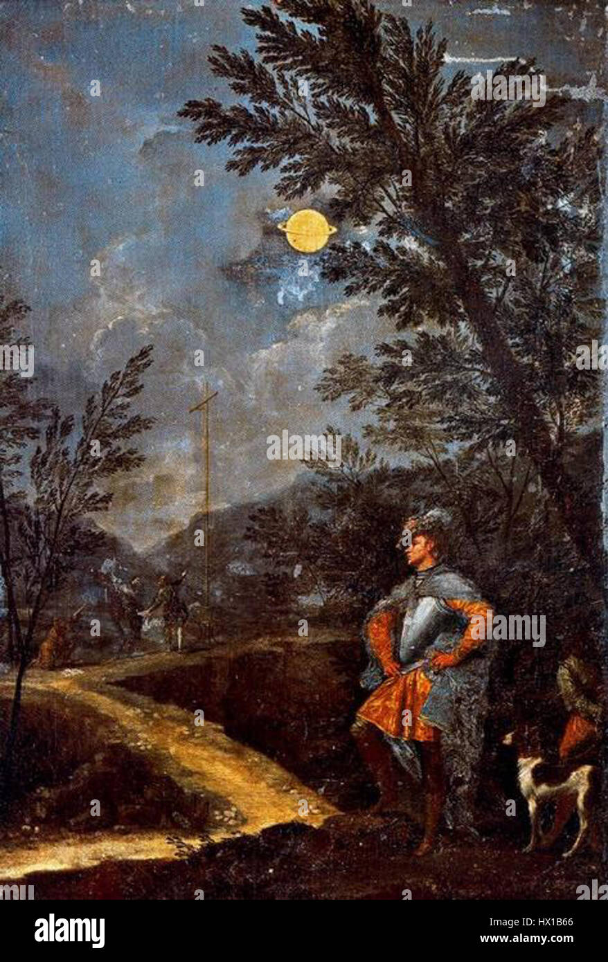 « Astronomical observations 07 : Saturne » de Donato Creti fait partie d’une série axée sur les corps célestes, offrant une représentation artistique détaillée de Saturne dans le contexte de l’observation scientifique. Banque D'Images