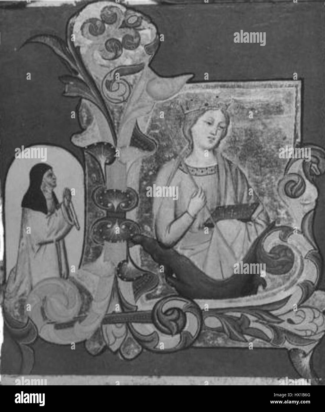 Don Silvestro dei Gherarducci de Progressive Santa Maria degli Angeli folio 113 Sainte Marguerite dans une première L (collection privée, Milan) Banque D'Images