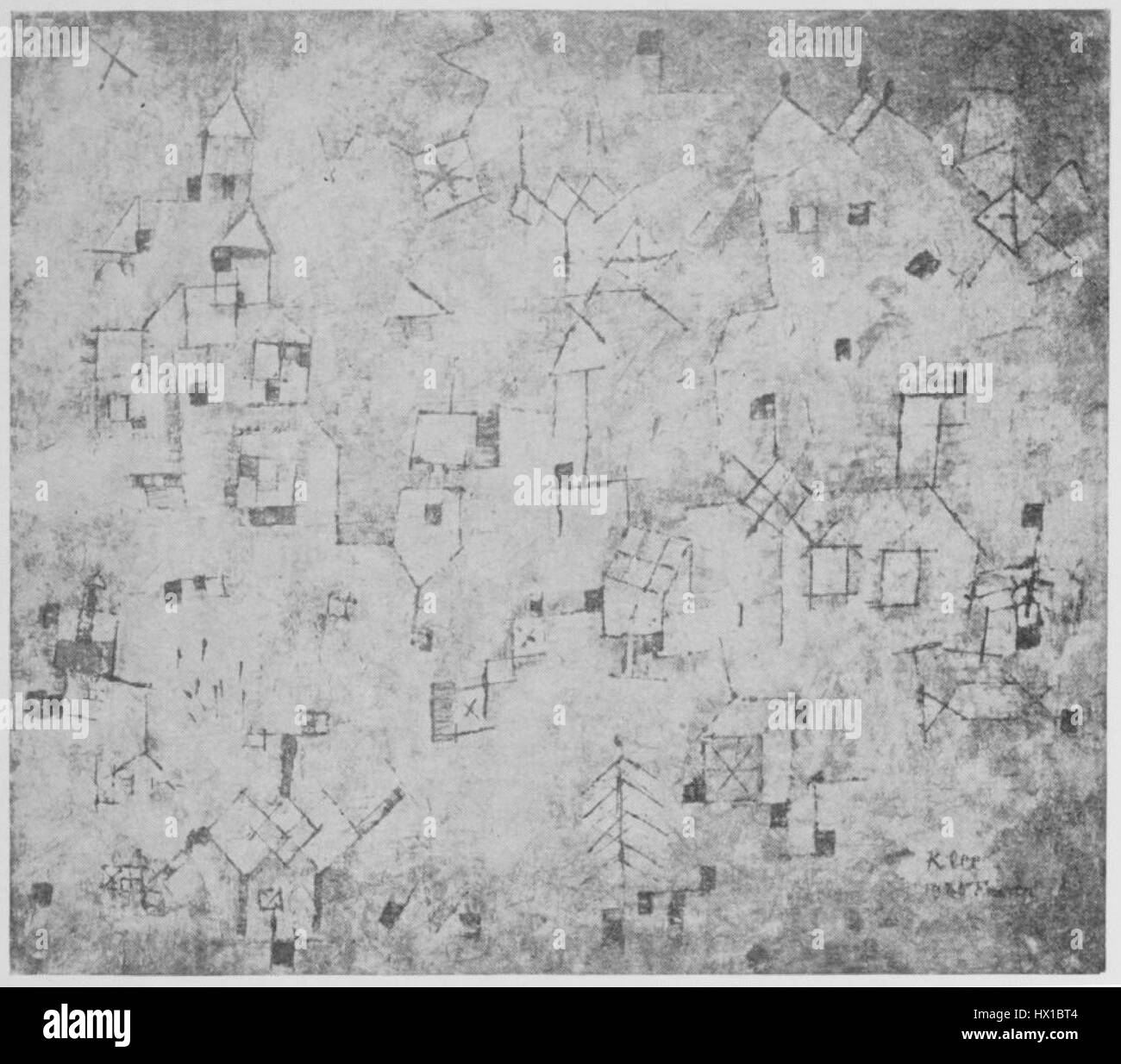 L’illustration de Paul Klee de 1930, « Crevel », met en valeur son style distinctif caractérisé par des formes abstraites, des formes géométriques et des couleurs vibrantes. L’œuvre reflète l’exploration de Klee de l’esprit subconscient et de la relation entre la forme et la couleur. Banque D'Images L’illustration de Paul Klee de 1930, « Crevel », met en valeur son style distinctif caractérisé par des formes abstraites, des formes géométriques et des couleurs vibrantes. L’œuvre reflète l’exploration de Klee de l’esprit subconscient et de la relation entre la forme et la couleur. Banque D'Images