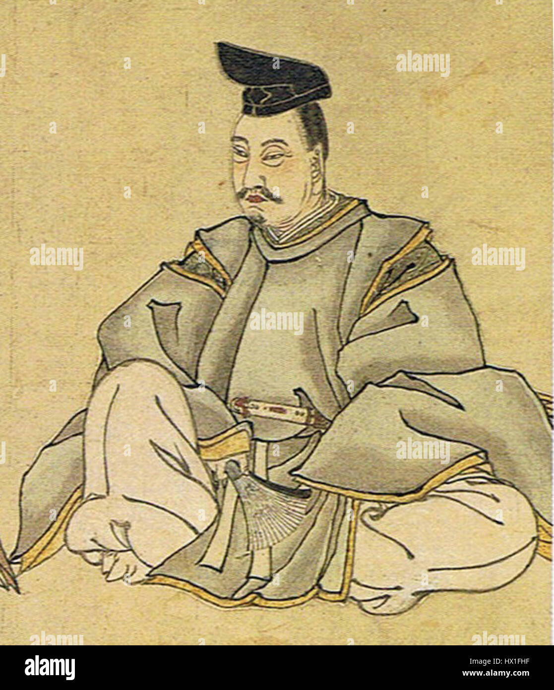 Fujiwara no Motohira était un noble et un homme d'État japonais de premier plan pendant l'époque de Heian. Il a joué un rôle important dans le développement politique et culturel du Japon au XIe siècle. Banque D'Images