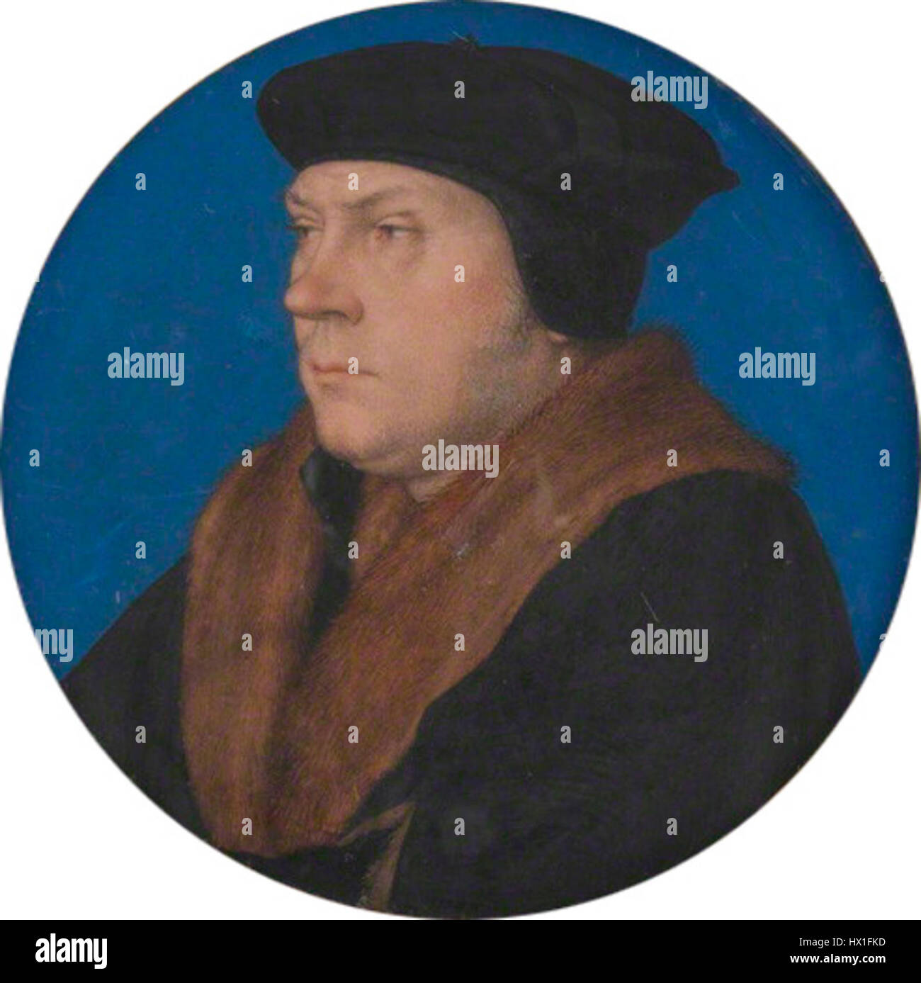 Thomas Cromwell, portrait miniature avec col de fourrure, après Hans Holbein le Jeune Banque D'Images