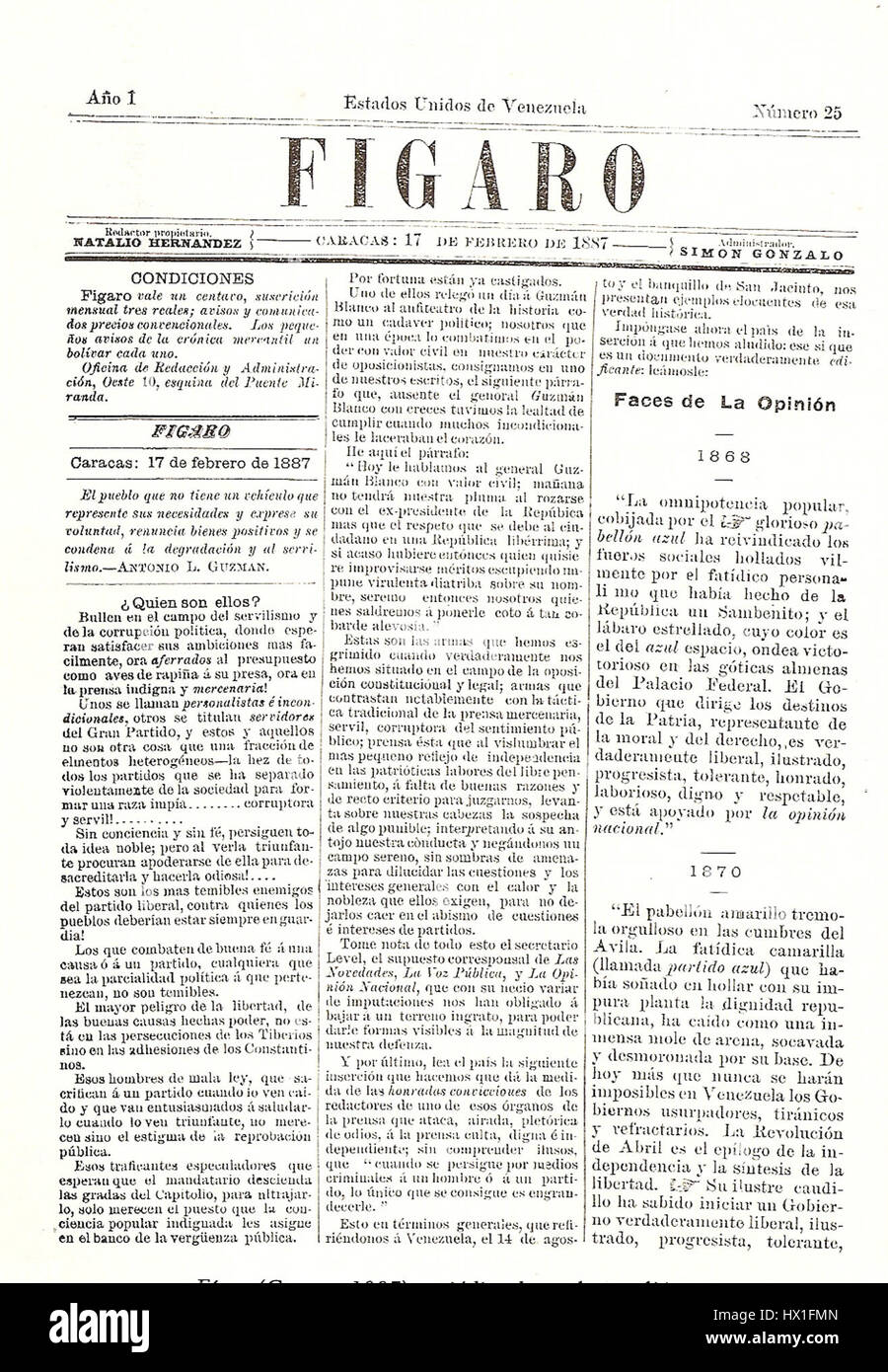 « El Figaro 1887 » fait référence à un article probablement lié au journal espagnol, illustrant un moment ou une scène culturelle de la fin du XIXe siècle, reflétant l'environnement social et politique de l'époque. Banque D'Images