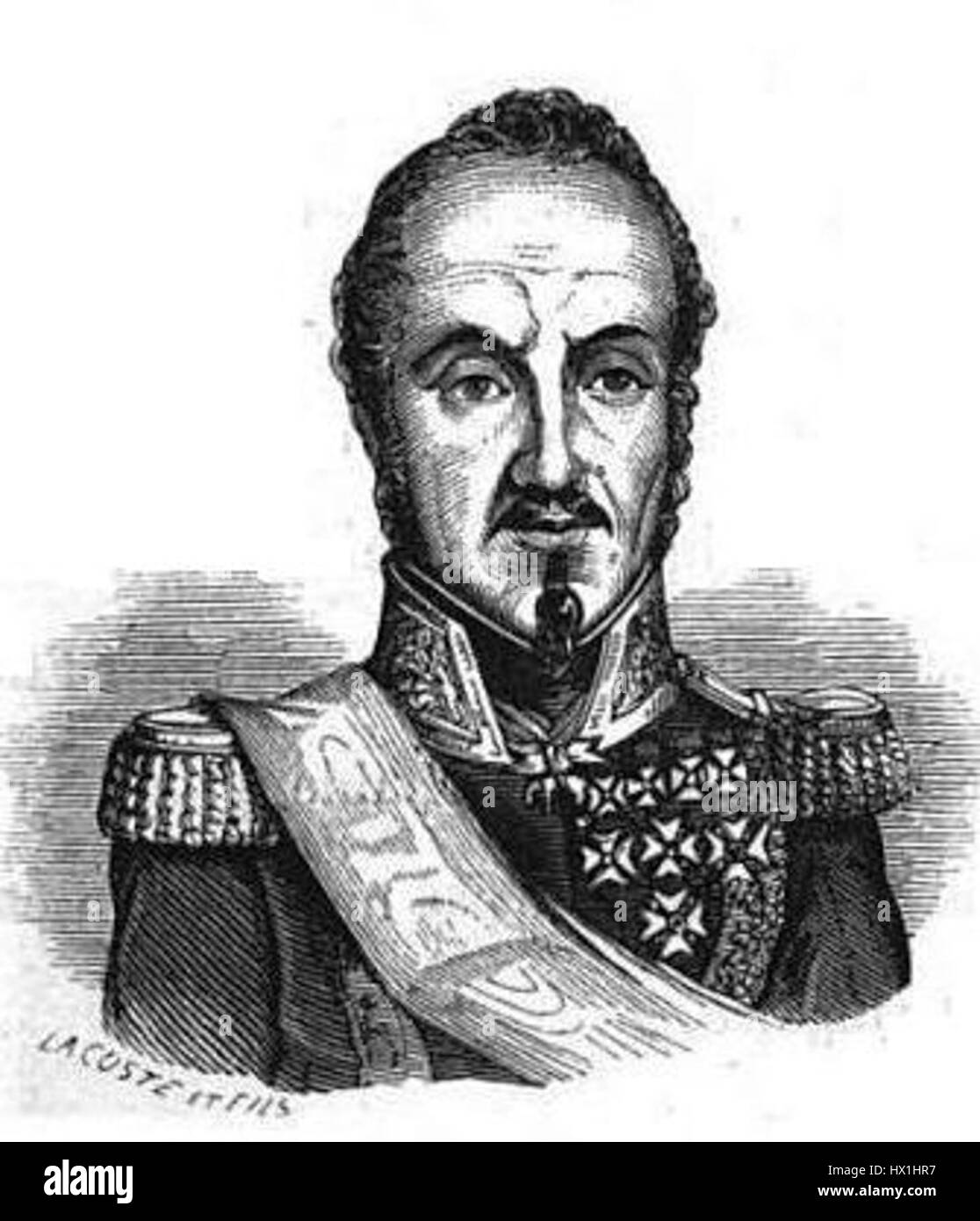 Cette œuvre d'art intitulée 'Espartero 1843' présente probablement le chef militaire espagnol historique Baldomero Espartero, capturant son image ou représentant une scène l'impliquant au milieu du XIXe siècle. Banque D'Images