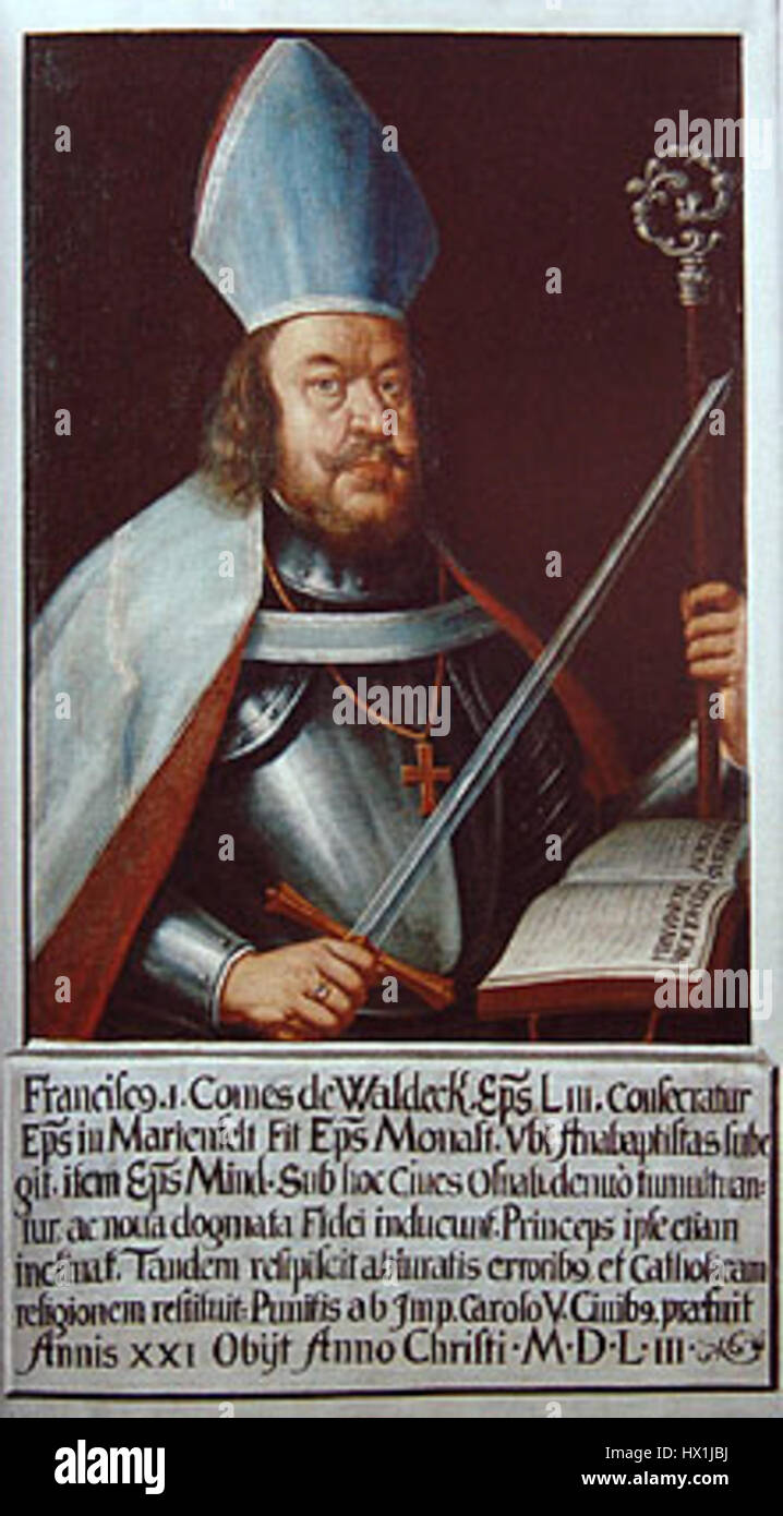 Franz von Waldeck était un noble et artiste allemand du XVIe siècle, connu pour ses œuvres dans le portrait et ses contributions aux arts visuels pendant la période de la Renaissance. Banque D'Images
