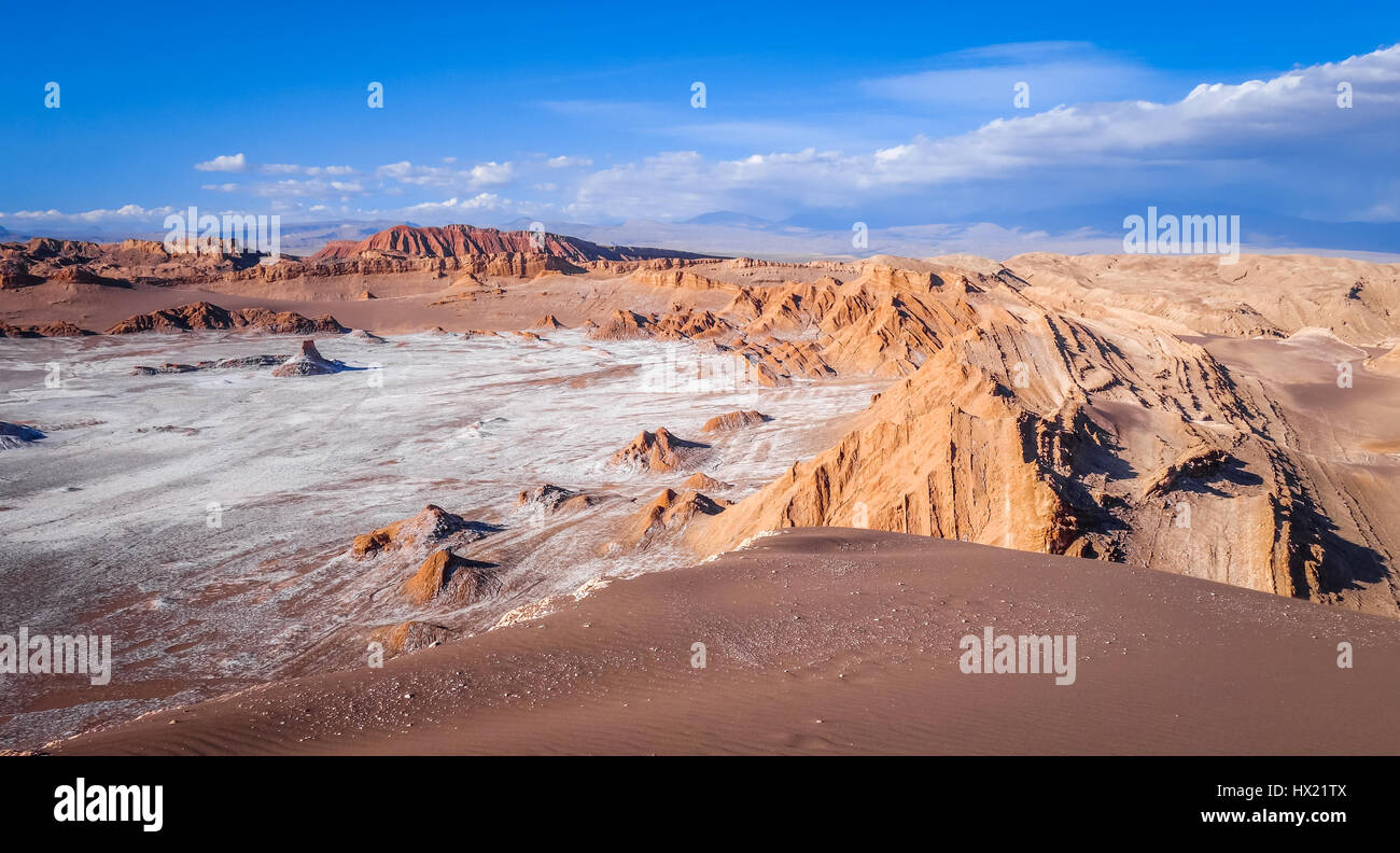 Valle de la Luna paysage dans San Pedro de Atacama, Chili Banque D'Images