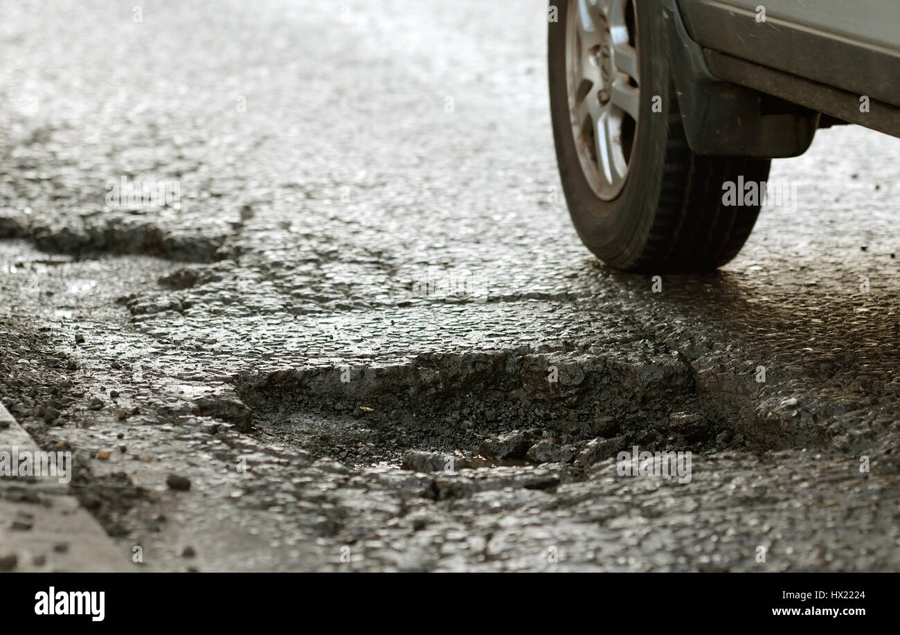 Nid de poule Banque D'Images
