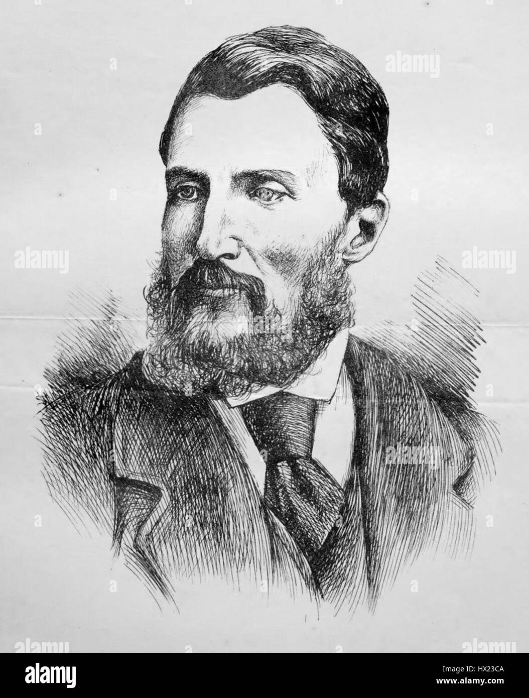 Joseph Millerd Orpen, membre de l'Assemblée législative de Queenstown, colonie du Cap, dans un portrait de 1872 par WH Schroder, un artiste sud-africain. Banque D'Images