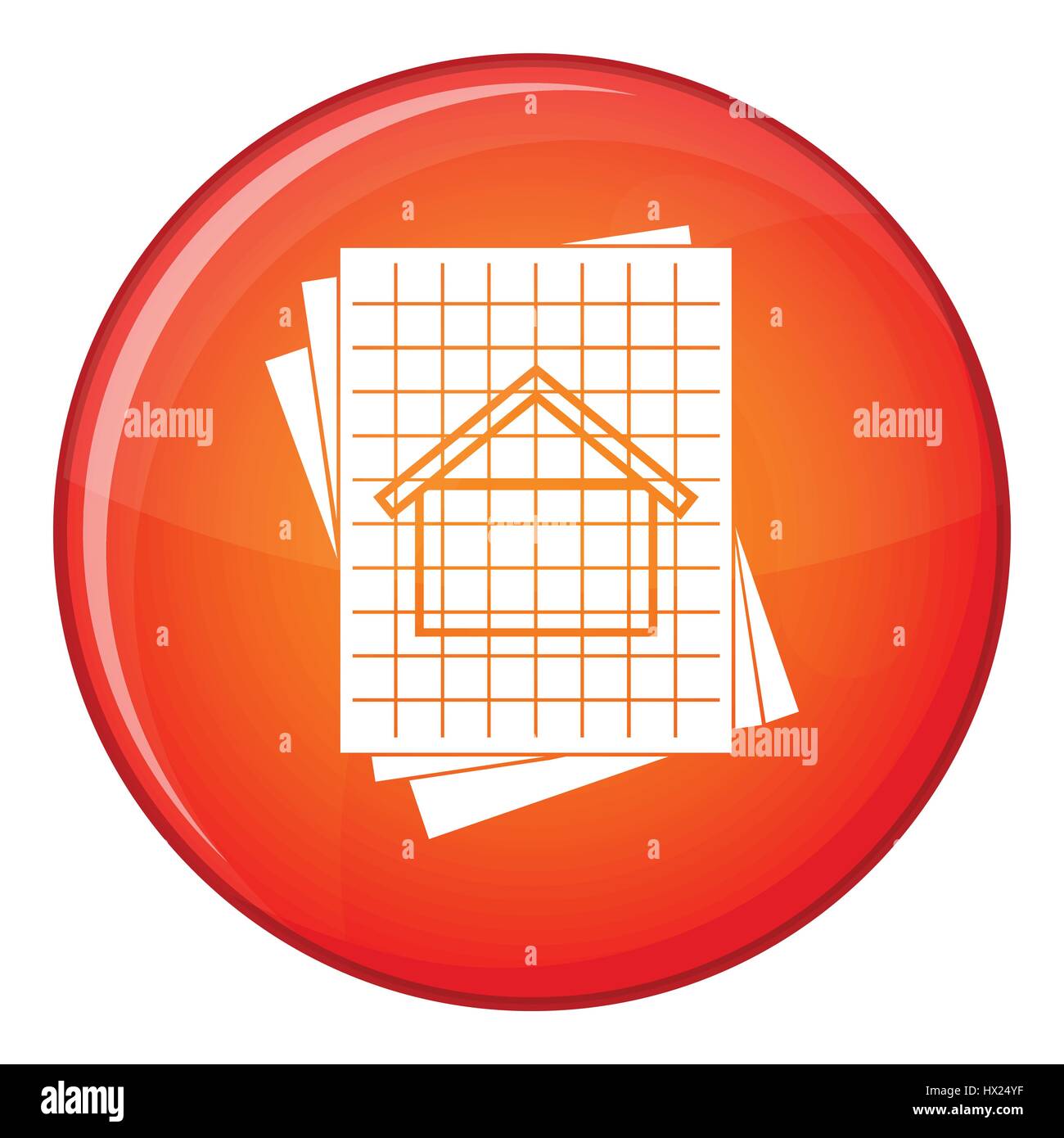 Plan de la chambre, l'icône de style plat Illustration de Vecteur