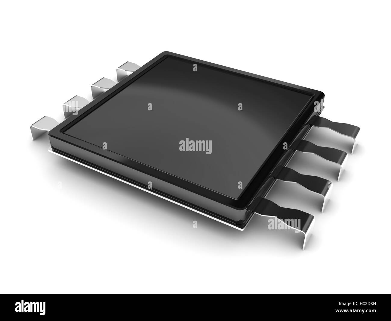 Illustration 3d de micro chip sur fond blanc Banque D'Images