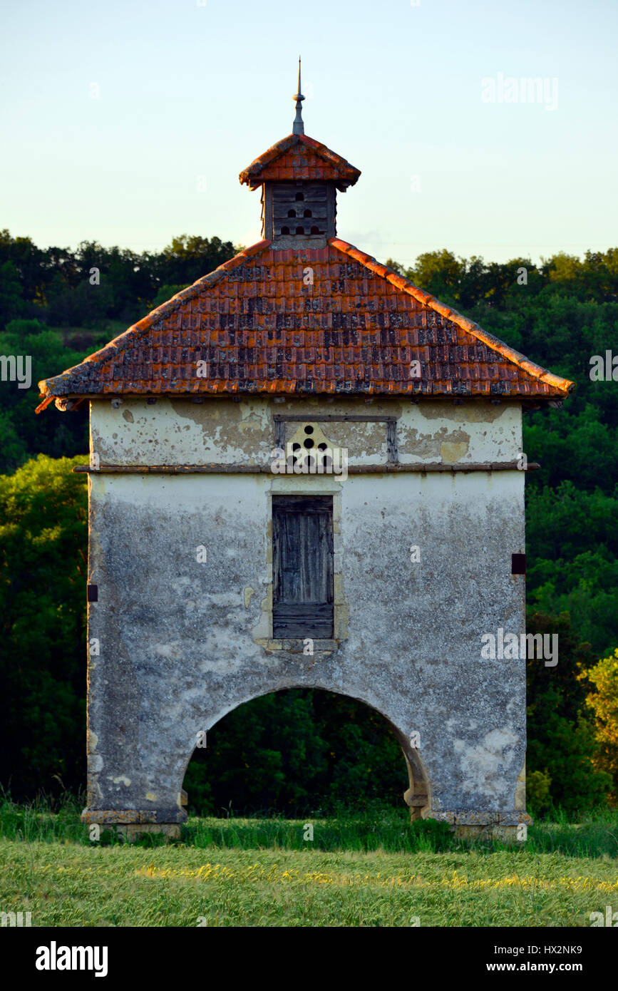 Portrait d'un pigeonnier au Château Cazelles, le Tarn d'Occitanie, France Banque D'Images