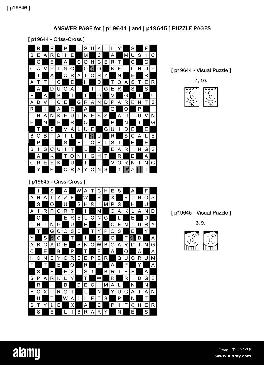 Puzzle page criss cross word game Banque de photographies et d'images à  haute résolution - Alamy