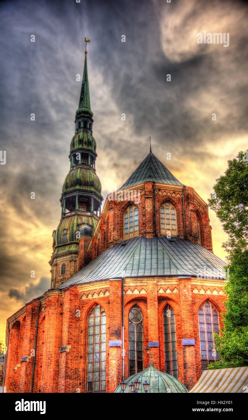 Eglise Saint-Pierre à Riga - Lettonie Banque D'Images