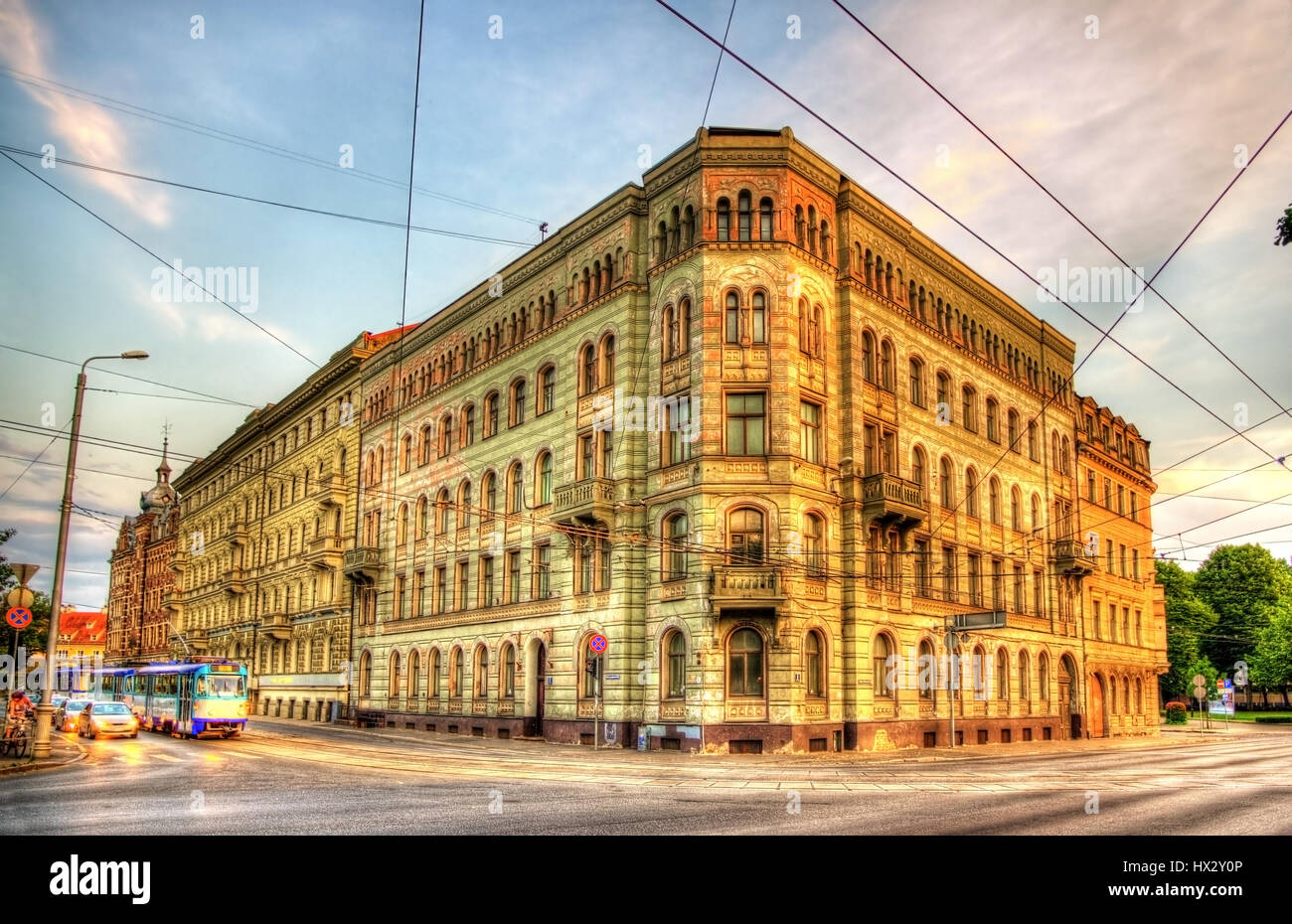 Les bâtiments en centre-ville de Riga, Lettonie Banque D'Images