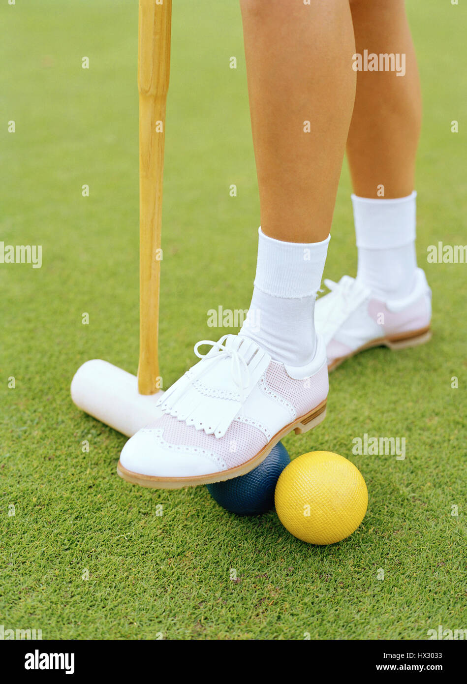 Playing croquet au Four Seasons Resort Lana'i, The Lodge at Koele. Lana'i, Hawaii, USA. Banque D'Images