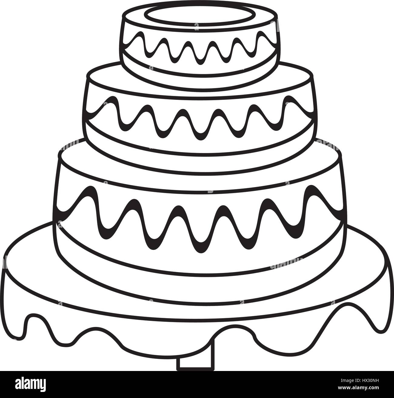 Contour Dessert Gateau De Mariage Image Vectorielle Stock Alamy