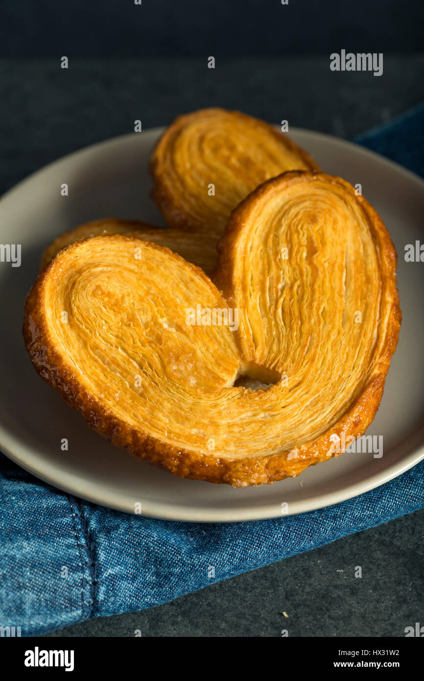 Cookies faits maison palmier sucré prêt à manger Banque D'Images