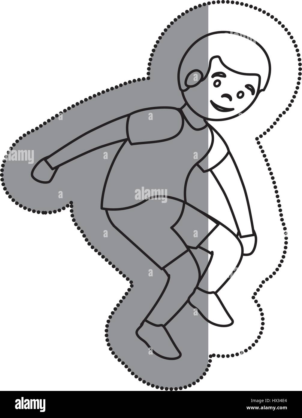 En pratique le surf athlète homme caractère avatar Illustration de Vecteur