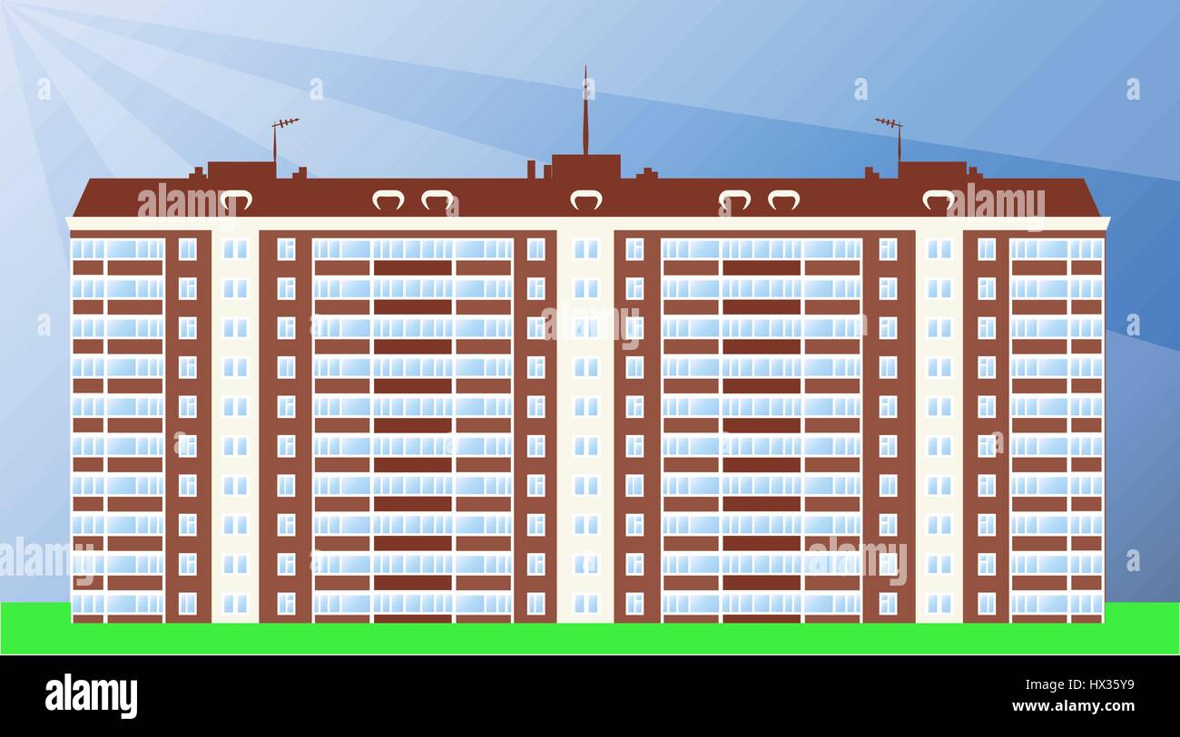 Série typique bloc d'appartements vue quotidienne. Vector illustration Illustration de Vecteur