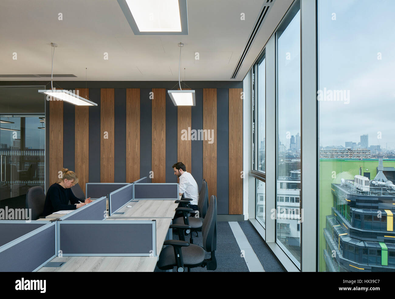 Salle de lecture. Centre d'études supérieures de l'Université Queen Mary, Londres, Royaume-Uni. Architecte : Wilkinson Eyre Architects, 2017. Banque D'Images